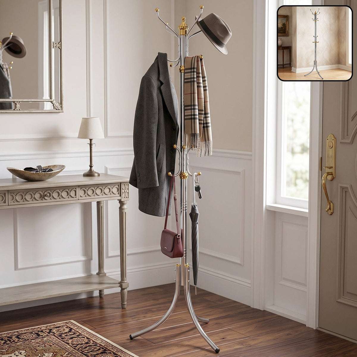 Multi Hook Metal Cloth Hanger Stand for Clothes Organisation at Home