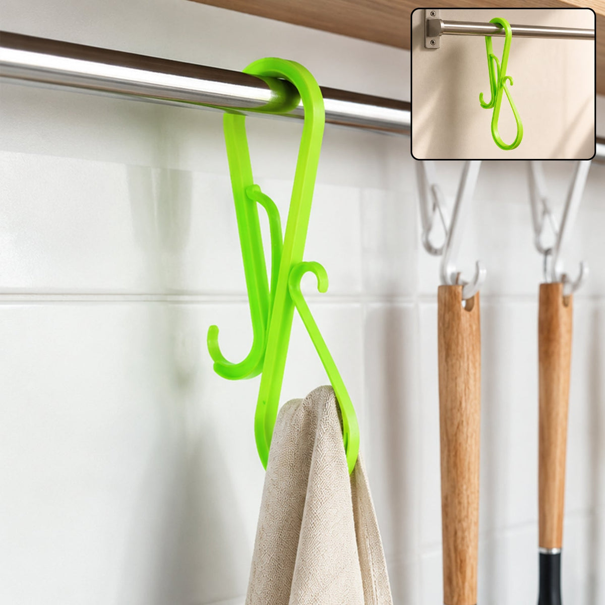 Plastic S shape multi hook hanger for shoes, towels and kitchen