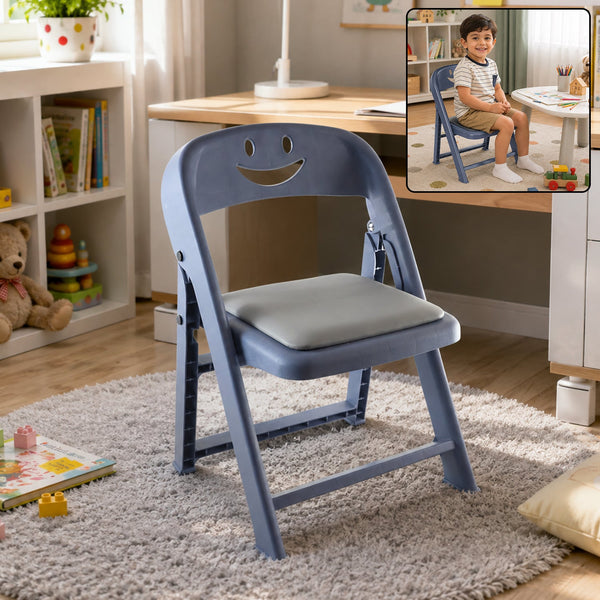 Plastic foldable kids chair with cushion