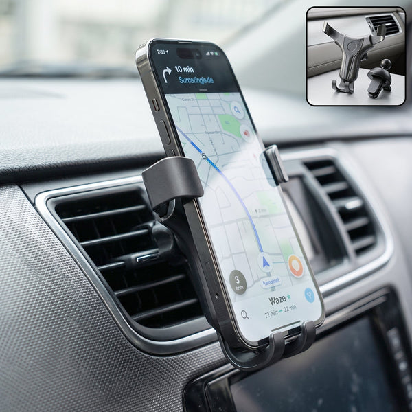 Universal car air vent mobile phone holder with gravity auto lock